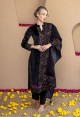 BLACK PREMIUM EMBROIDERED DUPATTA SET